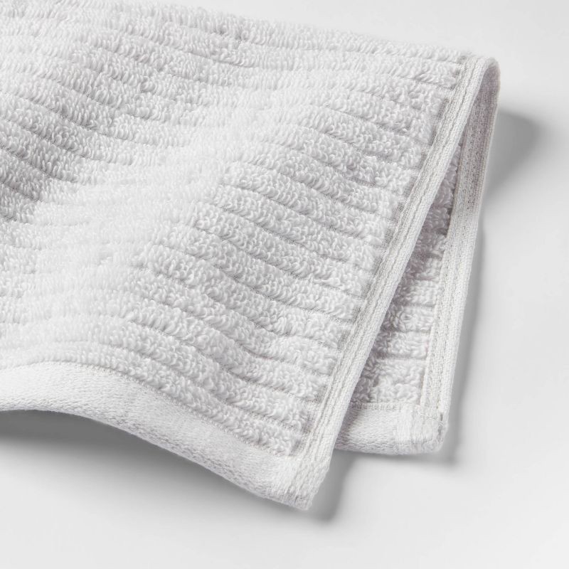 slide 6 of 6, 4pk Quick Dry Ribbed Hand/Wash Towel Set Light Gray - Threshold™: Cotton Terry, OEKO-TEX Certified, Midweight, 4 ct