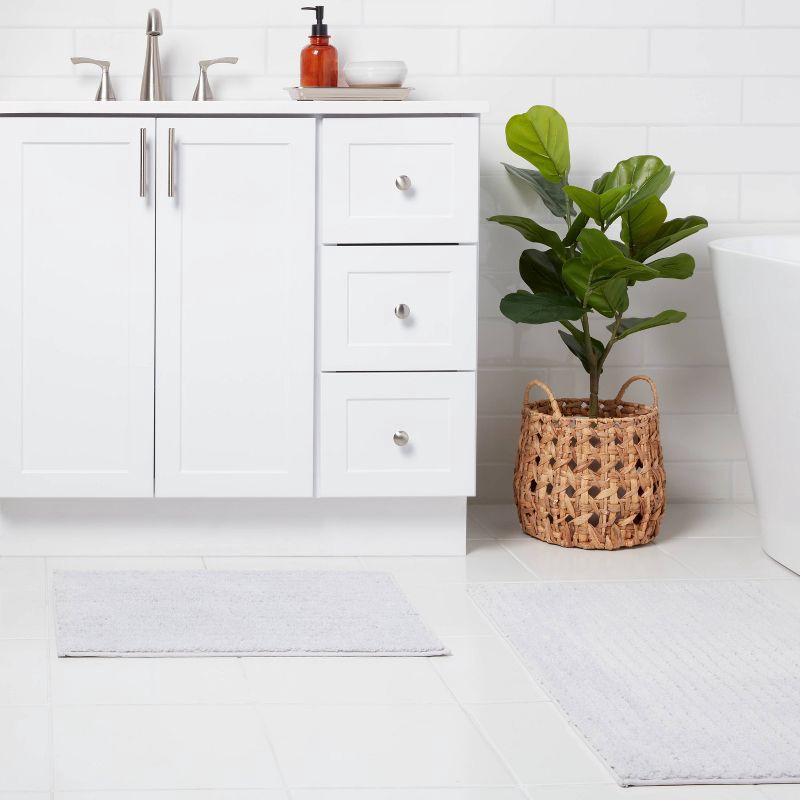 slide 2 of 4, 2pk Quick Dry Bath Rug Set Light Gray - Threshold™, 2 ct