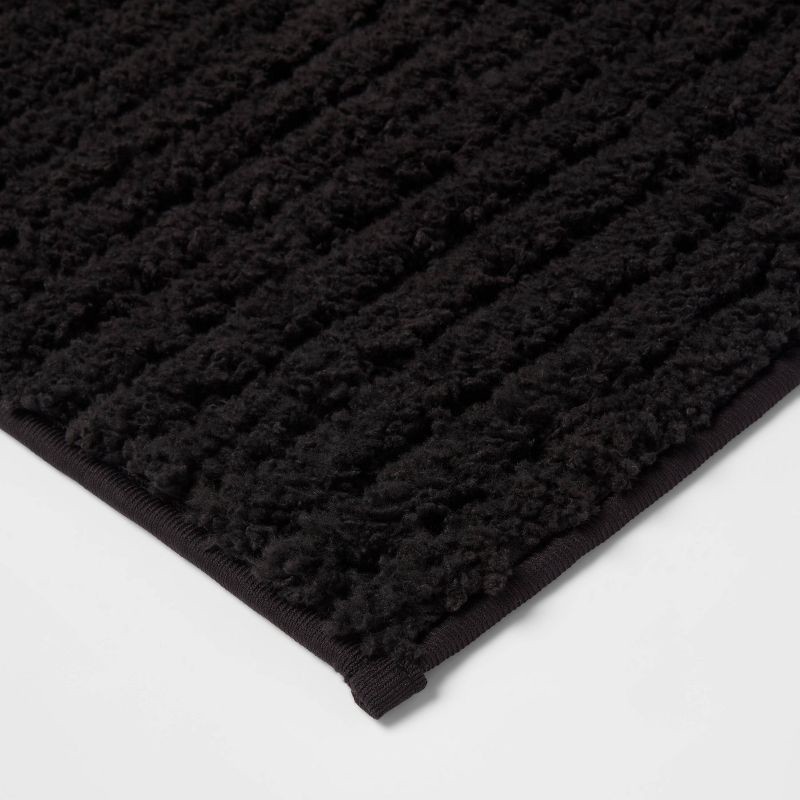 slide 3 of 4, 2pk Quick Dry Bath Rug Set Washed Black - Threshold™: Machine Washable, Tufted Polyester, Latex Backing, 2 ct