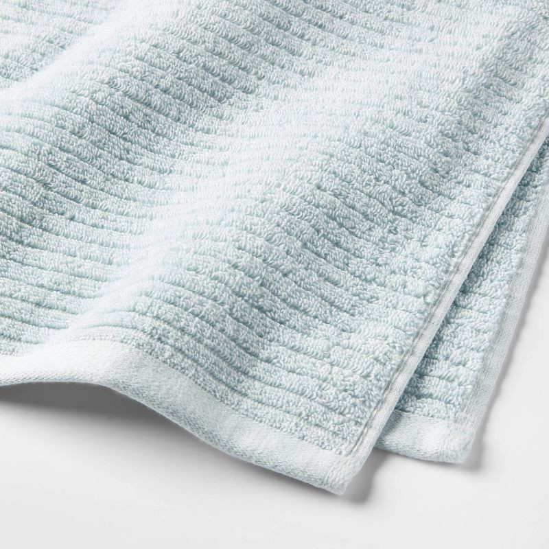 slide 5 of 6, 4pk Quick Dry Ribbed Hand/Wash Towel Set Aqua - Threshold™: Cotton Terry, Midweight, OEKO-TEX Certified, 4 ct