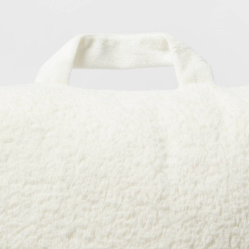 slide 4 of 6, Faux Shearling Bed Rest Pillow Cream - Room Essentials™: Supportive Backrest for Dorm, Hypoallergenic Fill, 1 ct