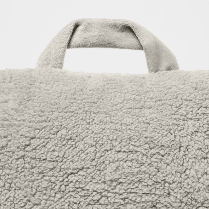 slide 4 of 4, Faux Shearling Bed Rest Pillow Gray - Room Essentials™: Supportive Backrest for Dorm, Hypoallergenic Fill, 1 ct