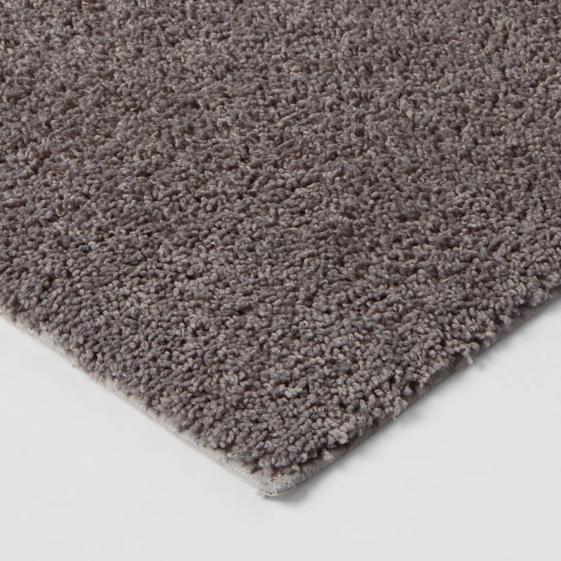 slide 3 of 4, 23"x37" Antimicrobial Bath Rug Dark Gray - Threshold™: Machine Washable, Latex Backed, Tufted Polyester, 1 ct