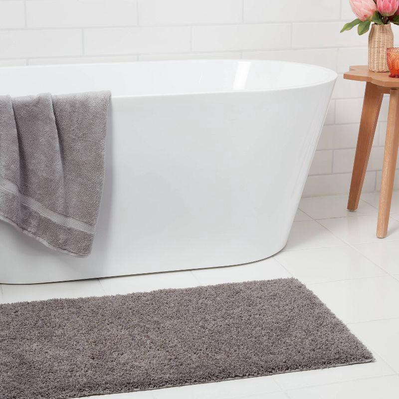 slide 2 of 4, 22"x60" Antimicrobial Bath Runner Dark Gray - Threshold™, 1 ct