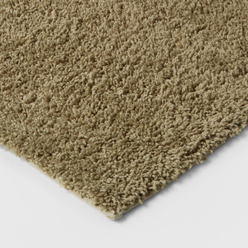 slide 3 of 4, 20"x34" Antimicrobial Bath Rug Olive Green - Threshold™: Machine Washable, Latex Backed, Tufted Polyester, 1 ct