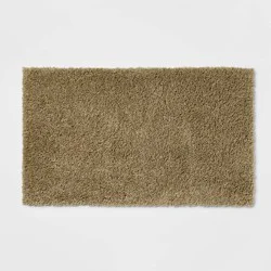20"x34" Antimicrobial Bath Rug Olive Green - Threshold™: Machine Washable, Latex Backed, Tufted Polyester