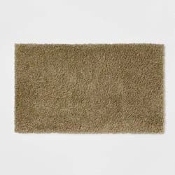 20"x34" Antimicrobial Bath Rug Olive Green - Threshold™: Machine Washable, Latex Backed, Tufted Polyester