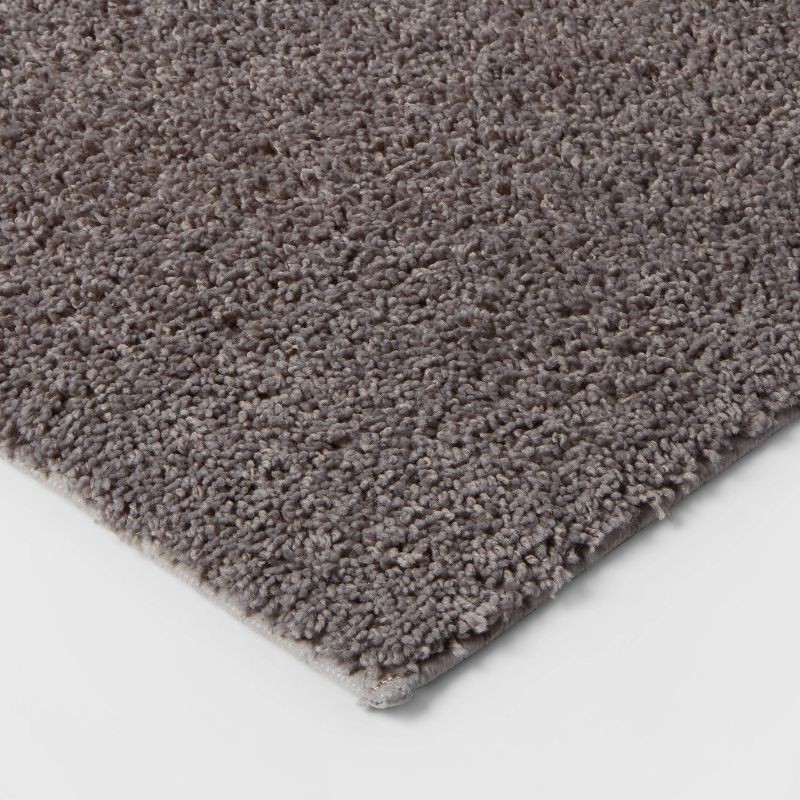 slide 3 of 4, 20"x34" Antimicrobial Bath Rug Dark Gray - Threshold™: Machine Washable, Latex Backed, OEKO-TEX Certified, 1 ct
