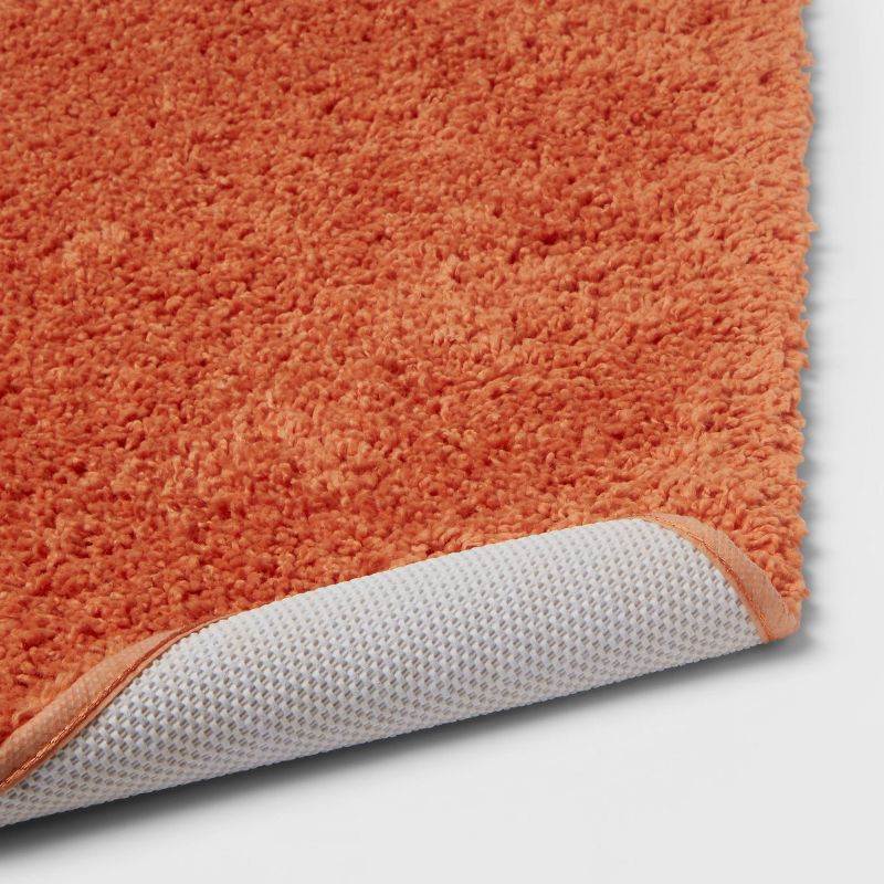 slide 4 of 4, 20"x34" Antimicrobial Bath Rug Orange - Threshold™: Machine Washable, Latex Backed, Tufted Polyester, 1 ct