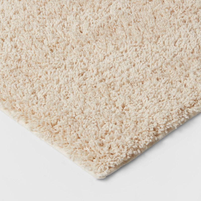 slide 3 of 4, 20"x34" Antimicrobial Bath Rug Tan - Threshold™: Machine Washable, Latex Backed, Tufted Polyester, OEKO-TEX Certified, 1 ct