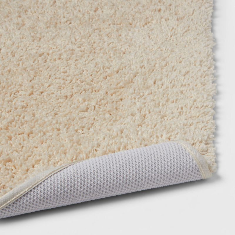 slide 4 of 4, 20"x34" Antimicrobial Bath Rug Tan - Threshold™: Machine Washable, Latex Backed, Tufted Polyester, OEKO-TEX Certified, 1 ct
