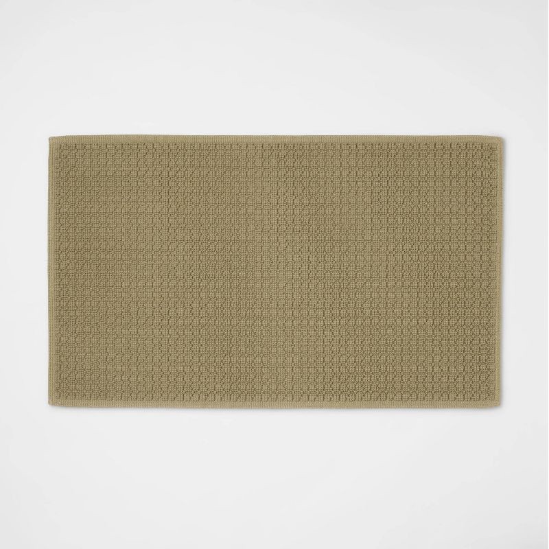 slide 1 of 3, 20"x34" Antimicrobial Bath Rug Olive Green - Threshold™, 1 ct