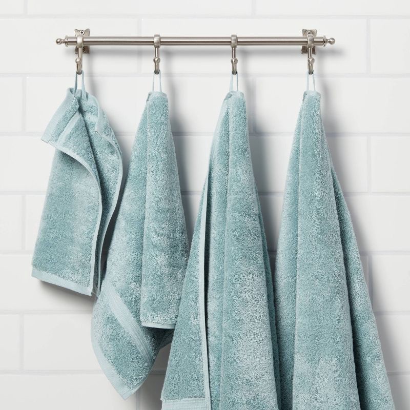 slide 2 of 5, Total Fresh Antimicrobial Bath Towel Aqua - Threshold™: 100% Cotton, Low Lint, Machine Washable, Terry Cloth, 1 ct