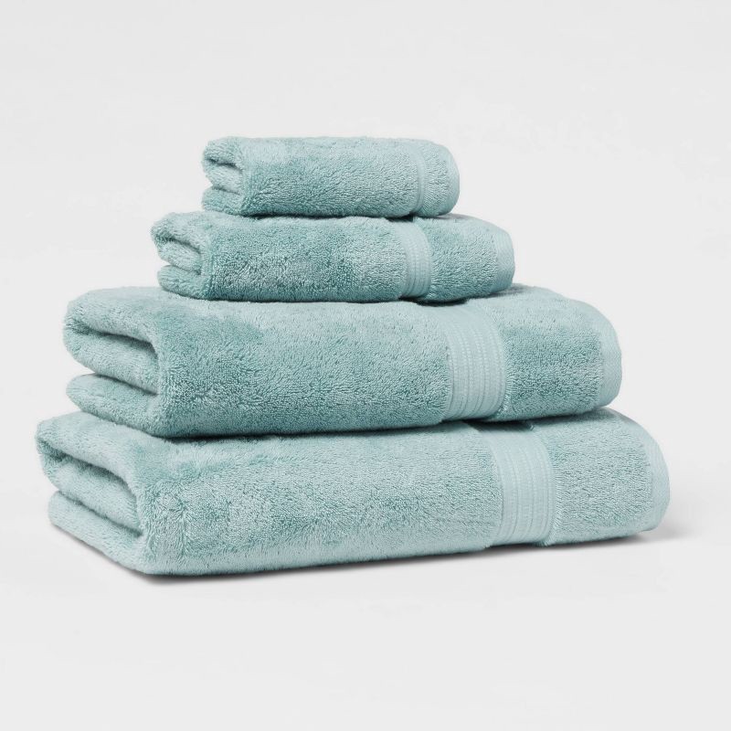 slide 4 of 5, Total Fresh Antimicrobial Bath Towel Aqua - Threshold™: 100% Cotton, Low Lint, Machine Washable, Terry Cloth, 1 ct