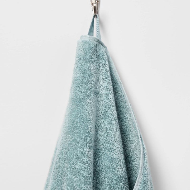 slide 5 of 5, Total Fresh Antimicrobial Bath Towel Aqua - Threshold™: 100% Cotton, Low Lint, Machine Washable, Terry Cloth, 1 ct