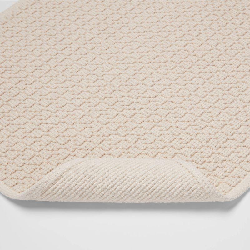 slide 3 of 3, 20"x34" Antimicrobial Bath Rug Tan - Threshold™: Cotton Jacquard, Low Pile, OEKO-TEX Certified, 1 ct