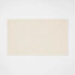 20"x34" Antimicrobial Bath Rug Tan - Threshold™: Cotton Jacquard, Low Pile, OEKO-TEX Certified