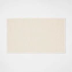 20"x34" Antimicrobial Bath Rug Tan - Threshold™: Cotton Jacquard, Low Pile, OEKO-TEX Certified
