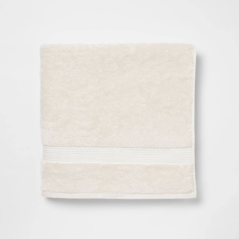slide 1 of 5, Total Fresh Antimicrobial Oversized Bath Towel Tan - Threshold™: 100% Cotton, Low Lint, Heavyweight Bath Sheet, 1 ct