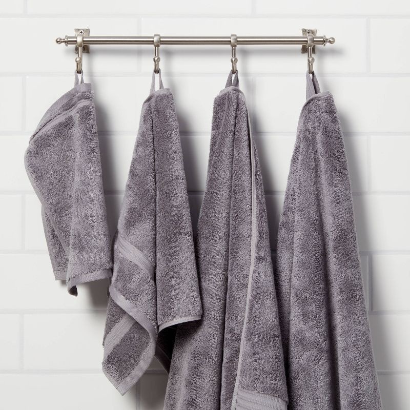 slide 2 of 5, Total Fresh Antimicrobial Oversized Bath Towel Dark Gray - Threshold™: 100% Cotton, Low Lint, Machine Washable, 1 ct
