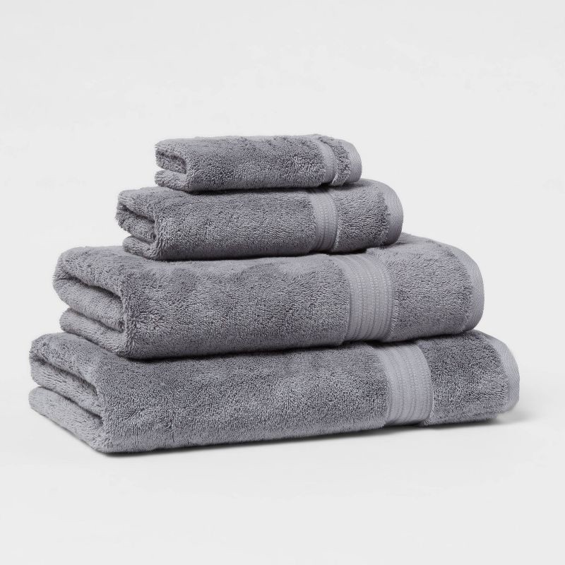 slide 4 of 5, Total Fresh Antimicrobial Oversized Bath Towel Dark Gray - Threshold™: 100% Cotton, Low Lint, Machine Washable, 1 ct