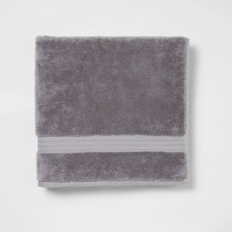 slide 1 of 5, Total Fresh Antimicrobial Oversized Bath Towel Dark Gray - Threshold™: 100% Cotton, Low Lint, Machine Washable, 1 ct