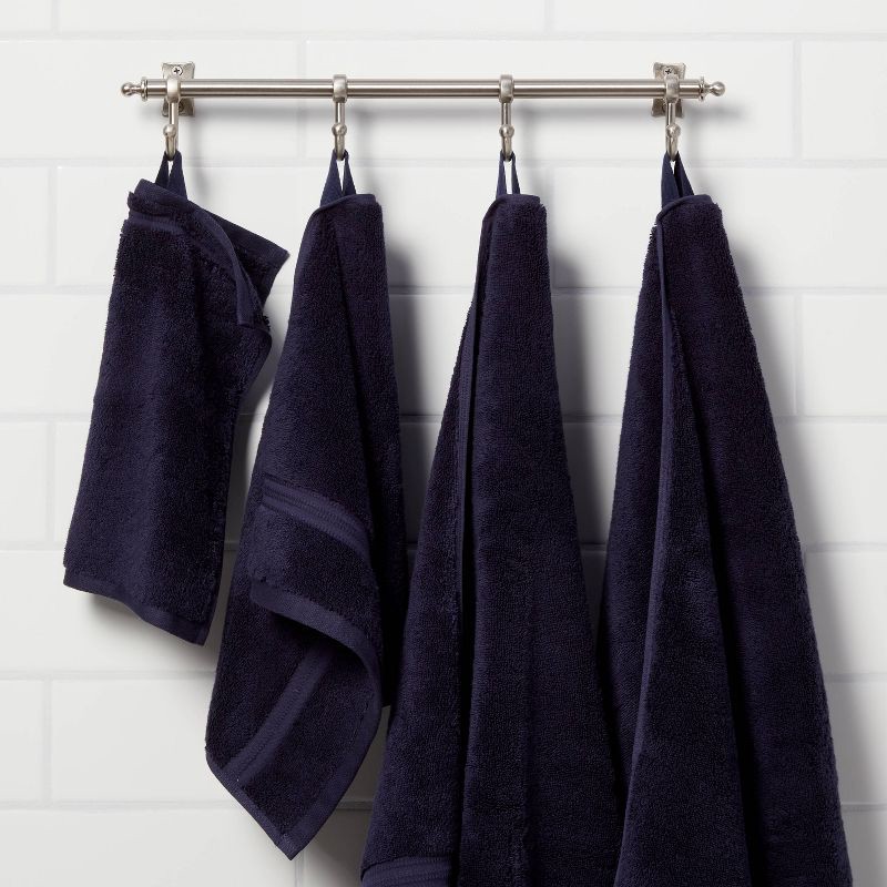 slide 2 of 5, Total Fresh Antimicrobial Bath Towel Navy - Threshold™: 100% Cotton, Low Lint, Machine Washable, 550 GSM, 1 ct