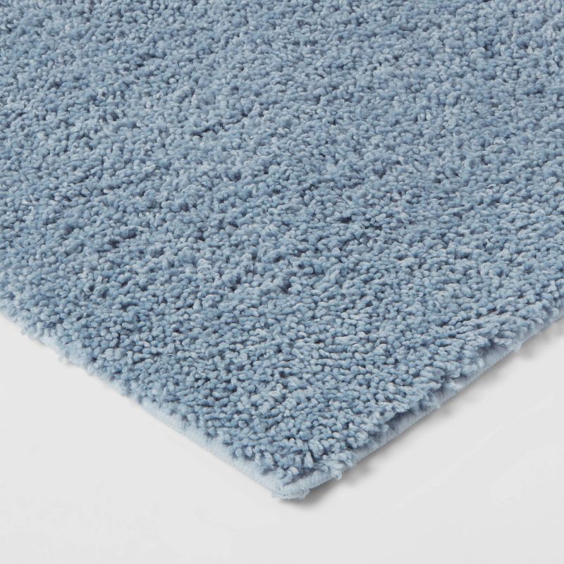 slide 3 of 4, 20"x34" Antimicrobial Bath Rug Blue - Threshold™: Machine Washable, Latex Backed, Tufted Polyester, 1 ct
