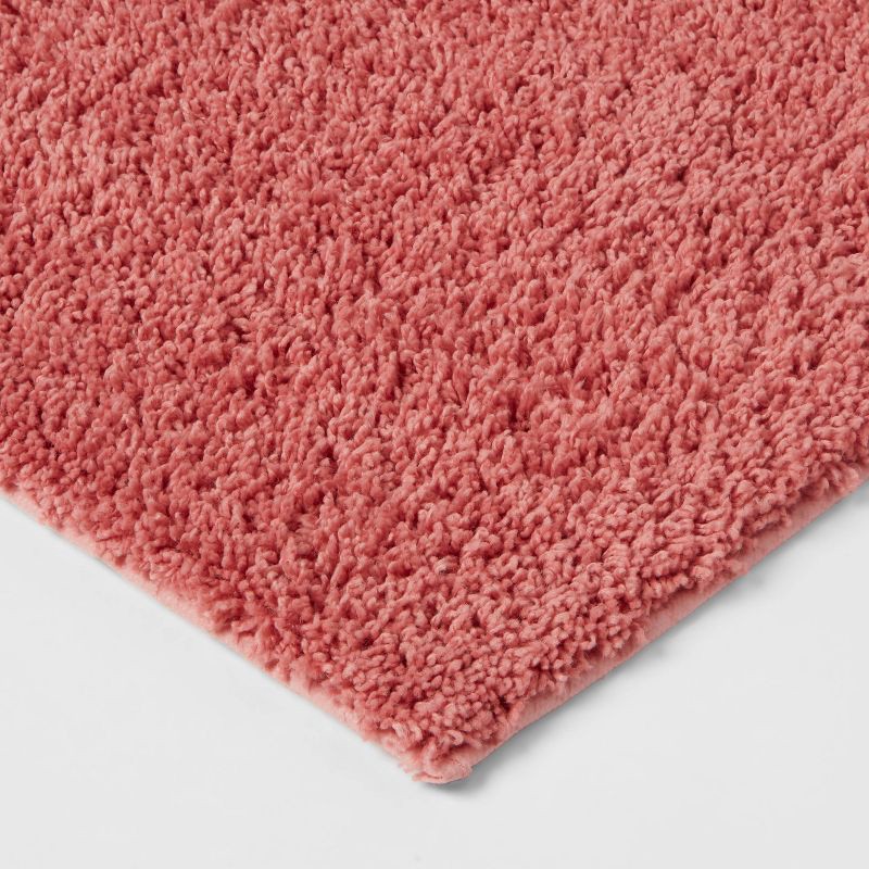 slide 3 of 4, 20"x34" Antimicrobial Bath Rug Rose Pink - Threshold™: Machine Washable, Latex Backed, OEKO-TEX Certified, 1 ct
