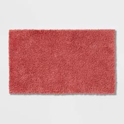 20"x34" Antimicrobial Bath Rug Rose Pink - Threshold™: Machine Washable, Latex Backed, OEKO-TEX Certified