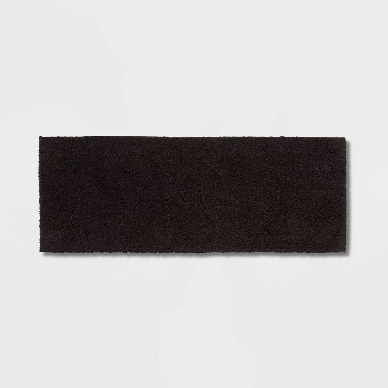 slide 1 of 4, 22"x60" Antimicrobial Bath Runner Washed Black - Threshold™: Machine Washable, Latex Backed, OEKO-TEX Certified, 1 ct