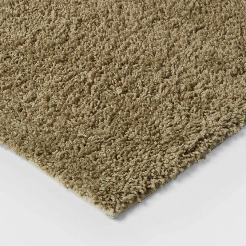slide 3 of 4, 23"x37" Antimicrobial Bath Rug Olive Green - Threshold™: Machine Washable, Latex Backed, Tufted Polyester, 1 ct
