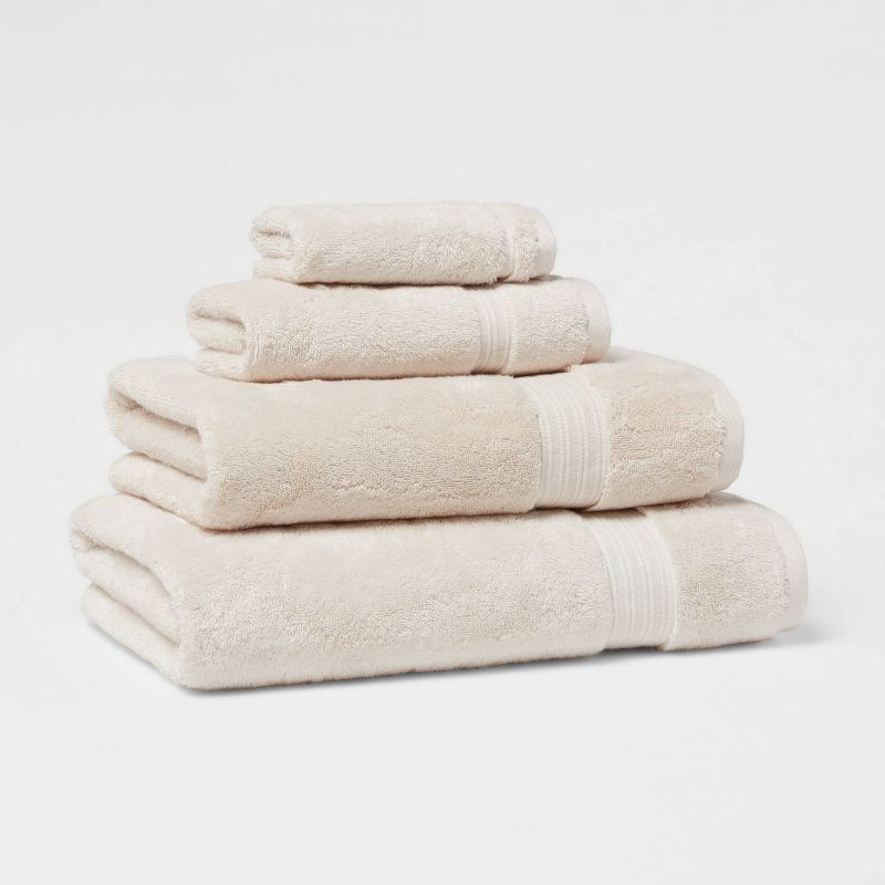 slide 4 of 5, Total Fresh Antimicrobial Bath Towel Tan - Threshold™: Heavyweight Cotton, Low Lint, Machine Washable, 1 ct