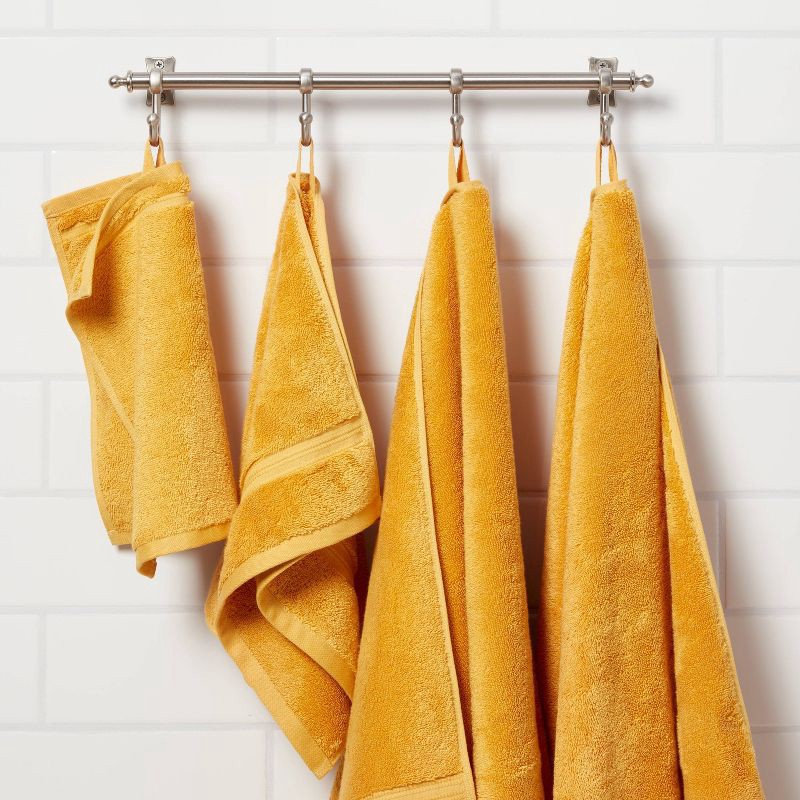 slide 2 of 5, Total Fresh Antimicrobial Oversized Bath Towel Gold - Threshold™: 100% Cotton, Low Lint, Heavyweight Terry Bath Sheet, 1 ct