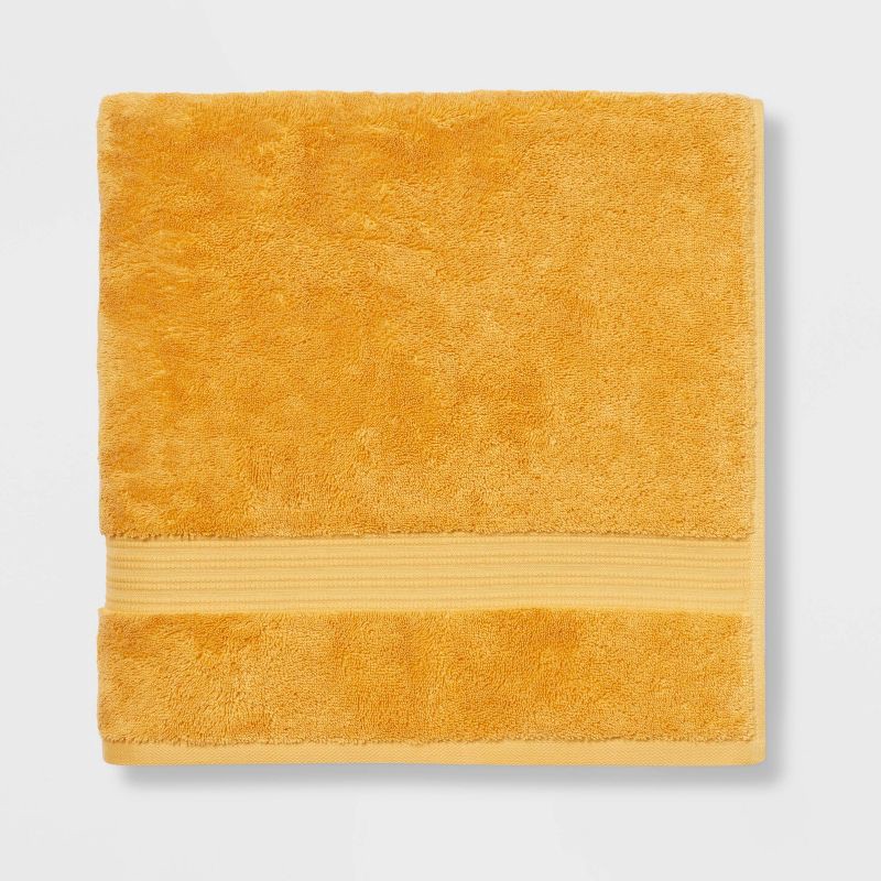 slide 1 of 5, Total Fresh Antimicrobial Oversized Bath Towel Gold - Threshold™: 100% Cotton, Low Lint, Heavyweight Terry Bath Sheet, 1 ct