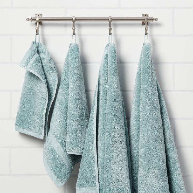 slide 2 of 5, Total Fresh Antimicrobial Oversized Bath Towel Aqua - Threshold™: 100% Cotton, Low Lint, Machine Washable, 1 ct