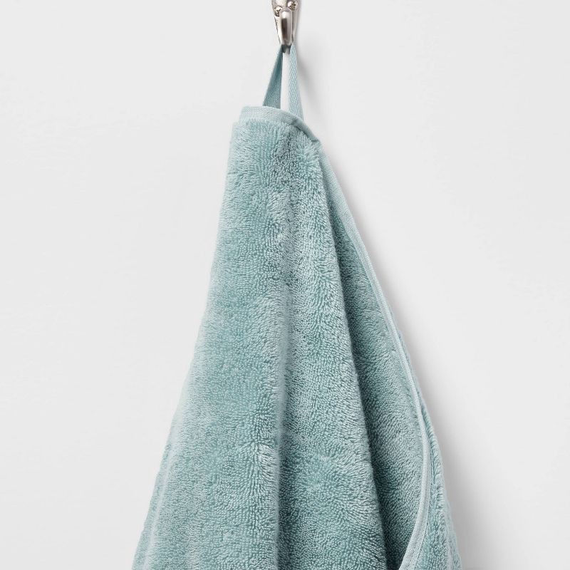 slide 5 of 5, Total Fresh Antimicrobial Oversized Bath Towel Aqua - Threshold™: 100% Cotton, Low Lint, Machine Washable, 1 ct