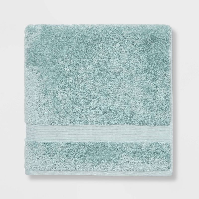 slide 1 of 5, Total Fresh Antimicrobial Oversized Bath Towel Aqua - Threshold™: 100% Cotton, Low Lint, Machine Washable, 1 ct