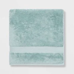 Total Fresh Antimicrobial Oversized Bath Towel Aqua - Threshold™: 100% Cotton, Low Lint, Machine Washable