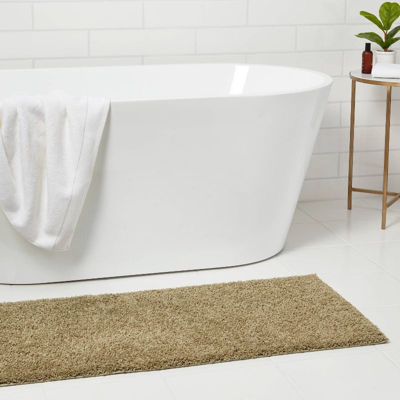 slide 2 of 3, 22"x60" Antimicrobial Bath Runner Olive Green - Threshold™, 1 ct