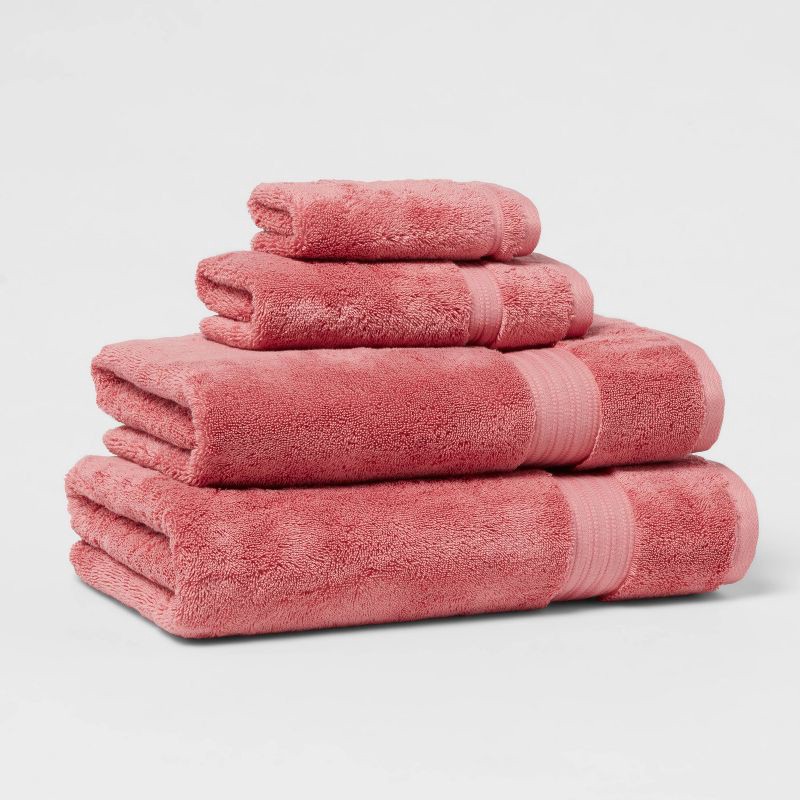 slide 4 of 5, Total Fresh Antimicrobial Oversized Bath Towel Rose Pink - Threshold™: 100% Cotton, Low Lint, Machine Washable, 1 ct