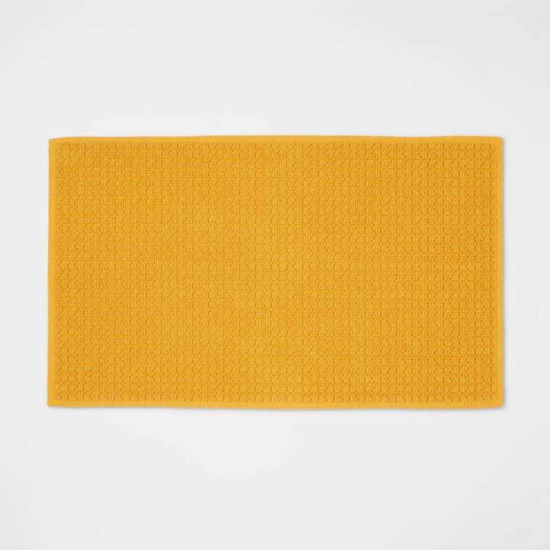 slide 1 of 3, 20"x34" Antimicrobial Bath Rug Gold - Threshold™, 1 ct