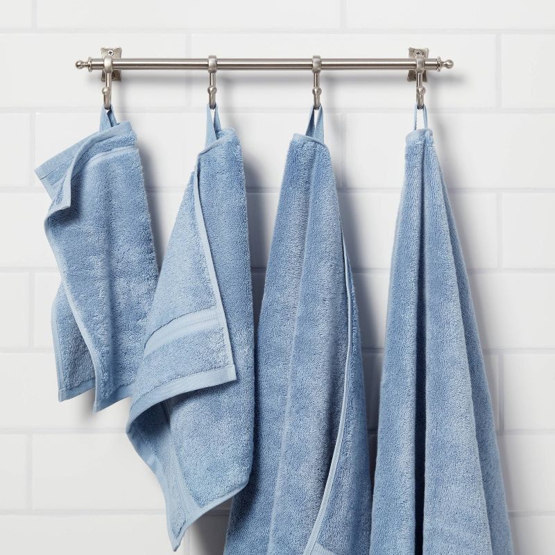 slide 2 of 5, Total Fresh Antimicrobial Oversized Bath Towel Blue - Threshold™: 100% Cotton, Low Lint, Machine Washable, 1 ct