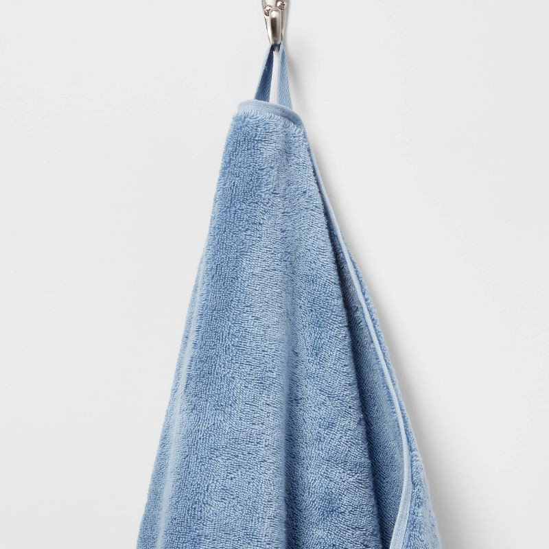 slide 5 of 5, Total Fresh Antimicrobial Oversized Bath Towel Blue - Threshold™: 100% Cotton, Low Lint, Machine Washable, 1 ct