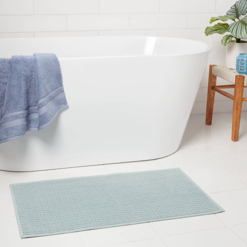 slide 2 of 3, 20"x34" Antimicrobial Bath Rug Aqua - Threshold™, 1 ct