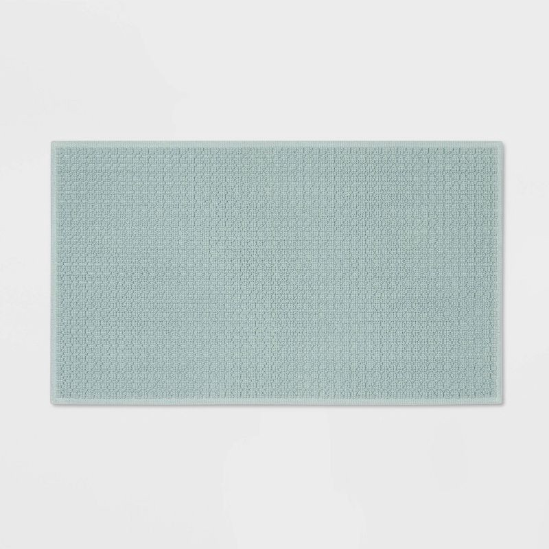 slide 1 of 3, 20"x34" Antimicrobial Bath Rug Aqua - Threshold™, 1 ct