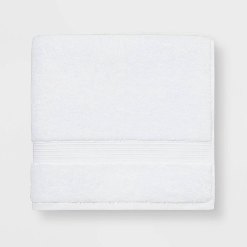 slide 1 of 5, Total Fresh Antimicrobial Bath Towel White - Threshold™: Heavyweight Cotton, Low Lint, Machine Washable, 1 ct