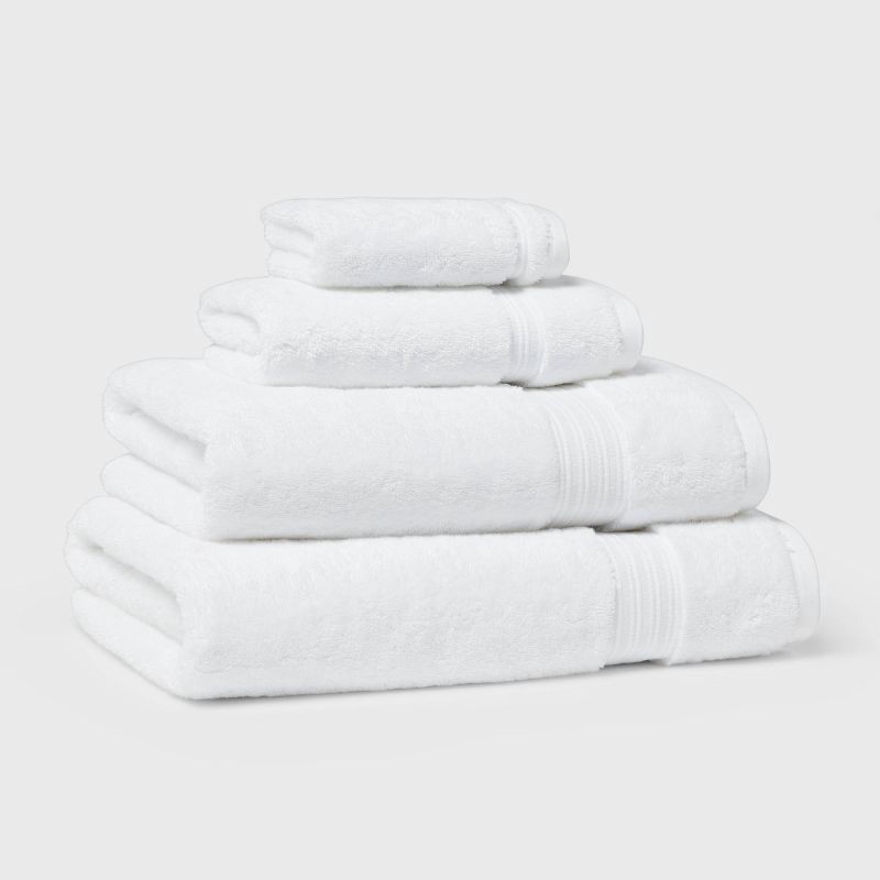 slide 4 of 5, Total Fresh Antimicrobial Bath Towel White - Threshold™: Heavyweight Cotton, Low Lint, Machine Washable, 1 ct