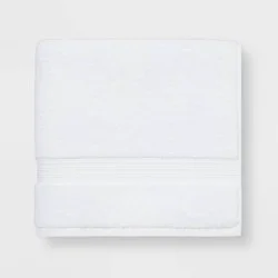 Total Fresh Antimicrobial Bath Towel White - Threshold™: Heavyweight Cotton, Low Lint, Machine Washable