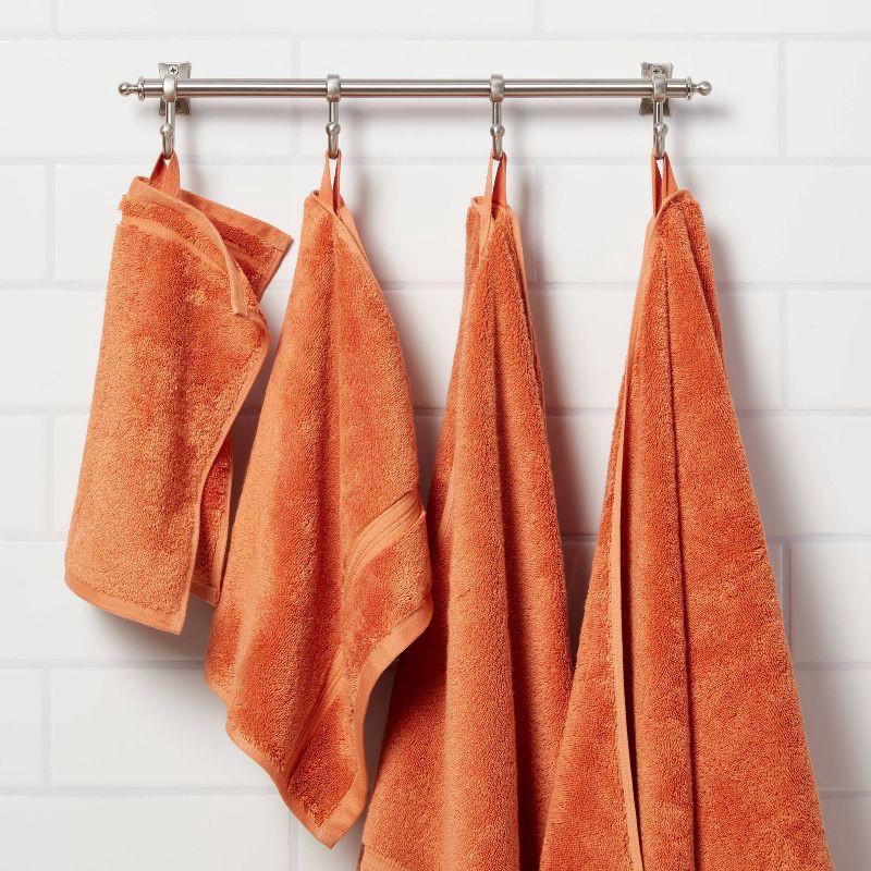 slide 2 of 5, Total Fresh Antimicrobial Oversized Bath Towel Orange - Threshold™: Cotton Terry, Low Lint, Machine Washable, 1 ct